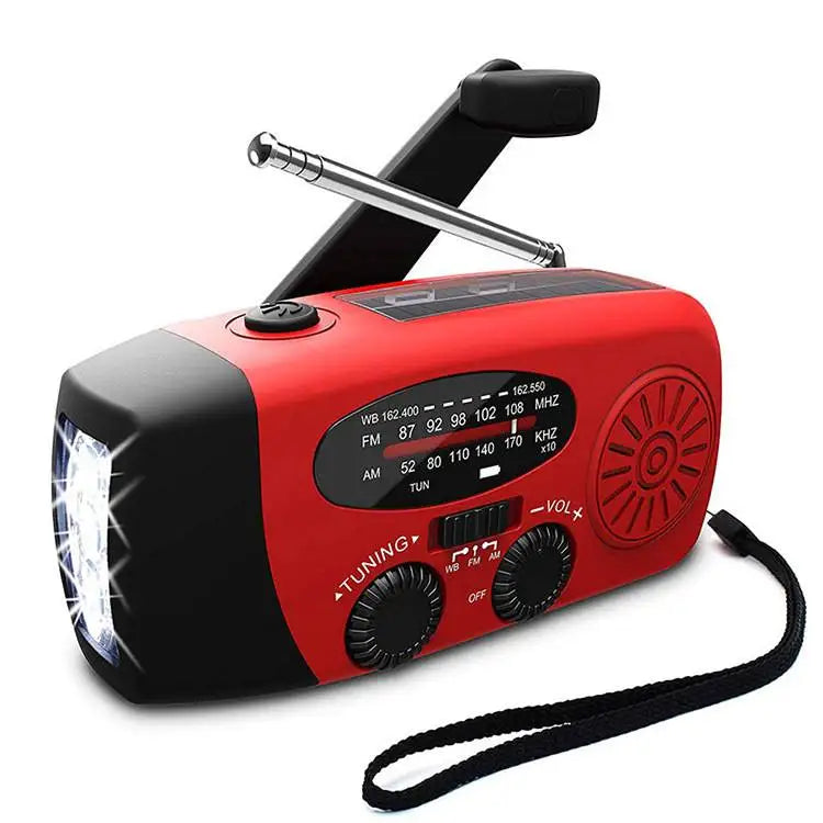 Upgrade Multifunction Radio Hand Crank Solar USB  FM/AM/NOAA WB Weather Radio Emergency Flashlight 2000 mAh Mobile Power