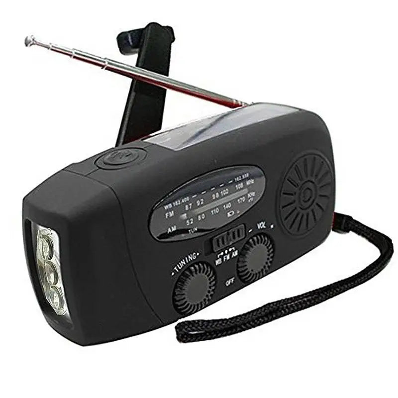 Upgrade Multifunction Radio Hand Crank Solar USB  FM/AM/NOAA WB Weather Radio Emergency Flashlight 2000 mAh Mobile Power